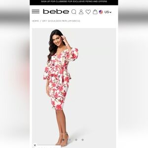 Off shoulder bebe dress size S